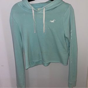 Hollister Cropped Light Blue Hoodie